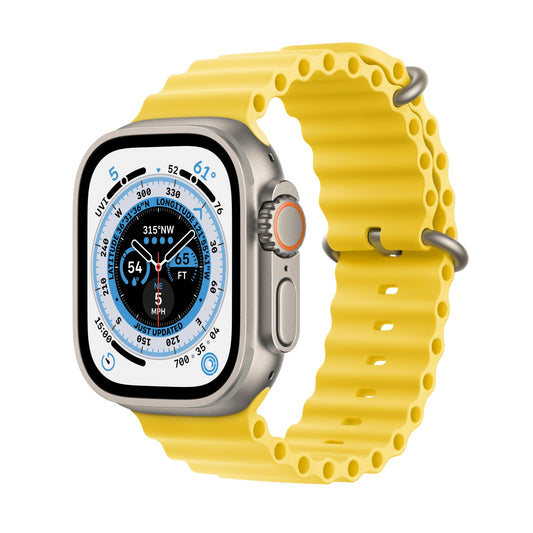 Apple Watch Ultra GPS + Cellular, caja de titanio de 49 mm con correa amarilla océano