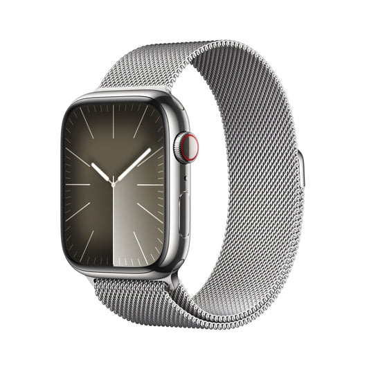 Apple_Watch_Series_9_LTE_45mm_Silver_Stainless_Steel_Silver_Milanese_Loop_PDP_Image_Position-1__en-US