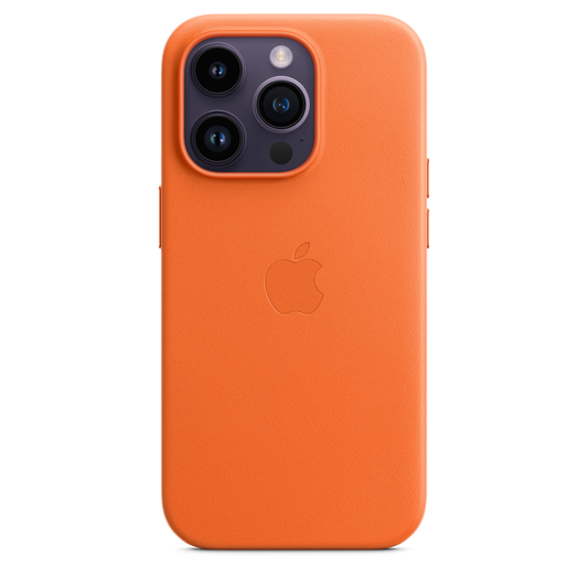 iPhone 14 Pro Leather Case with MagSafe - Orange