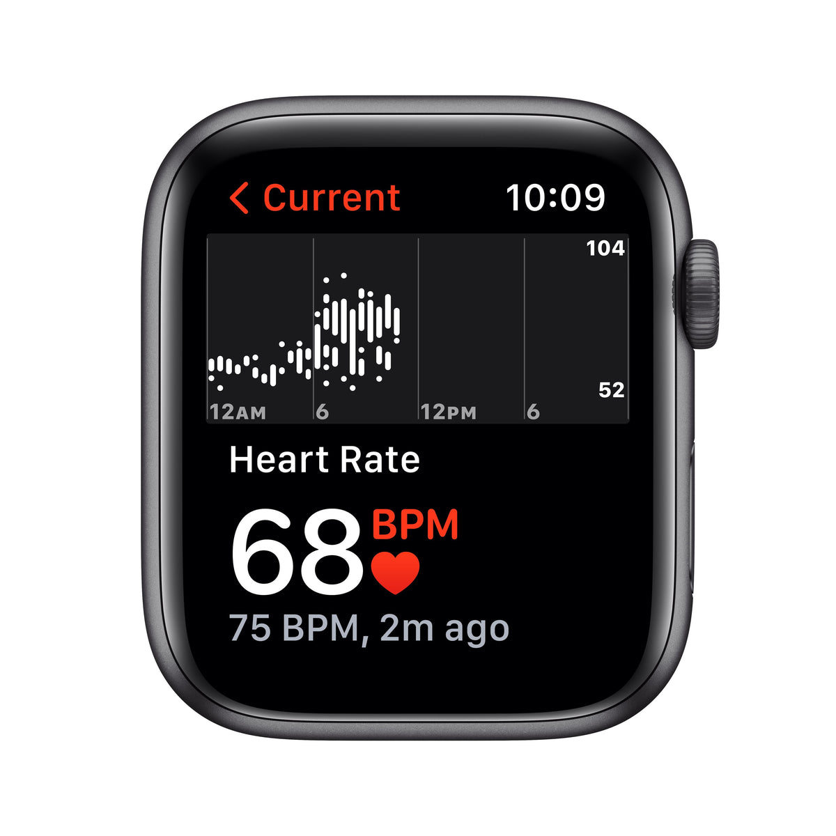 Apple Watch SE GPS, 44mm Space Gray Aluminum Case with Midnight Sport Band - Regular