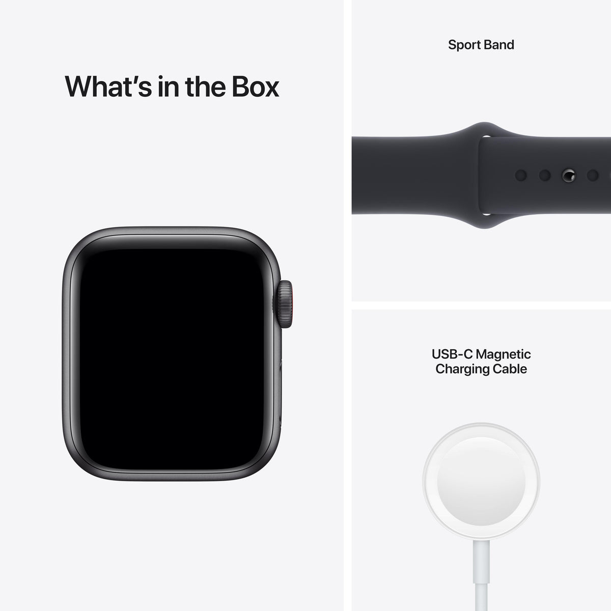 Apple Watch SE GPS + Cellular, 40mm Space Gray Aluminum Case with Midnight Sport Band - Regular