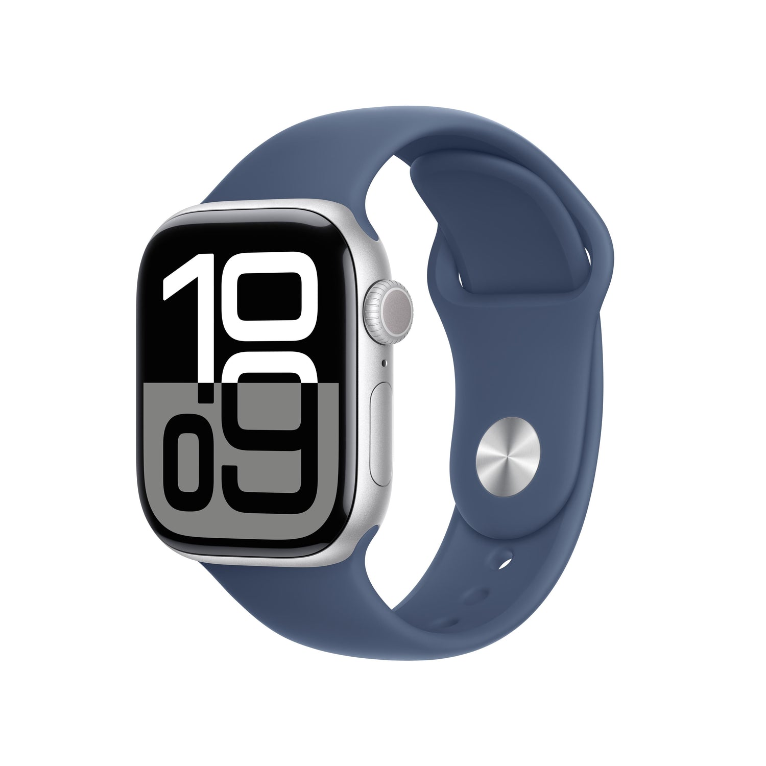 Apple Watch Series 10 GPS 42mm Silver Aluminum Case with Denim Sport Band - M/L
