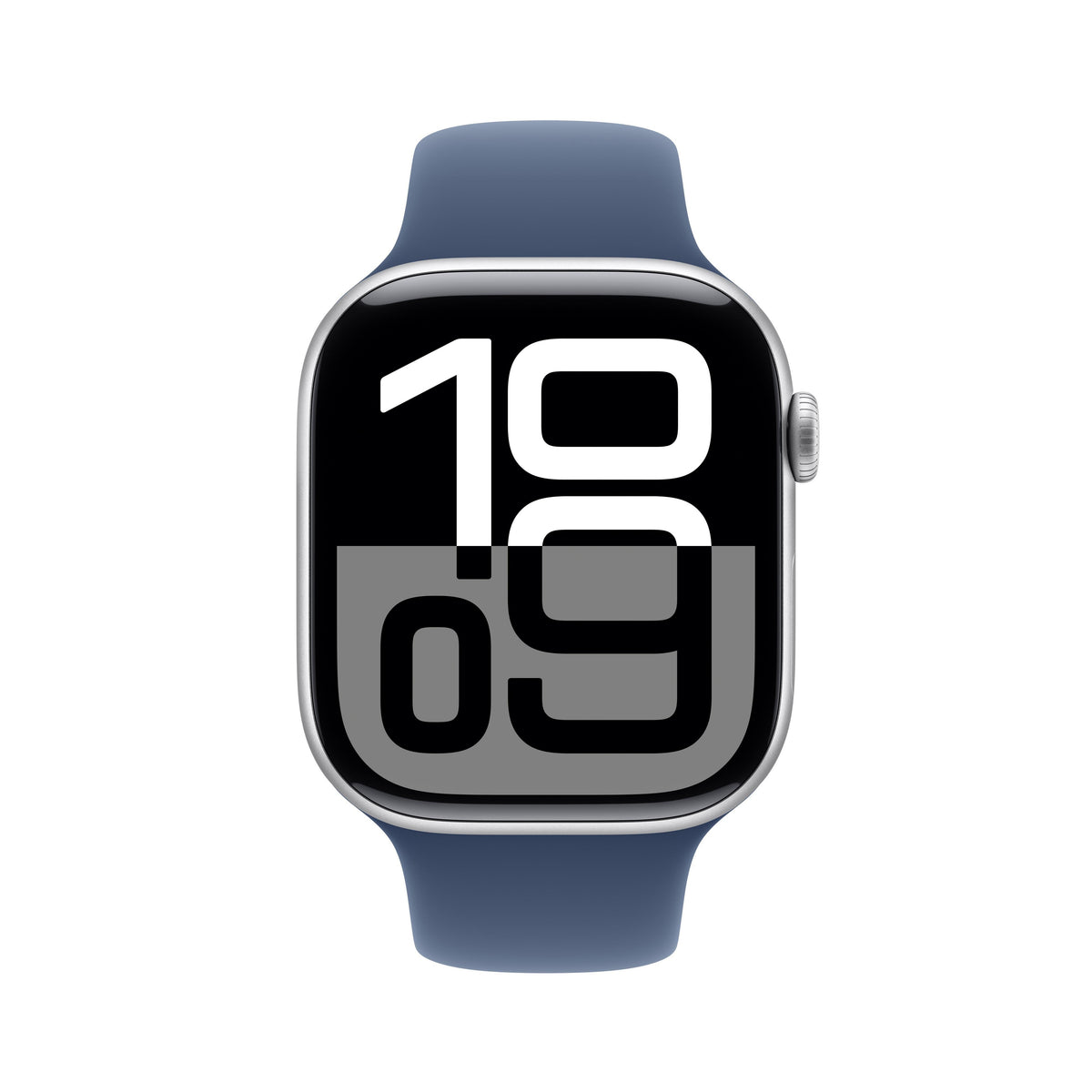 Apple Watch Series 10 GPS de 46 mm con caja de aluminio plateada y correa deportiva vaquera (talla M/L)