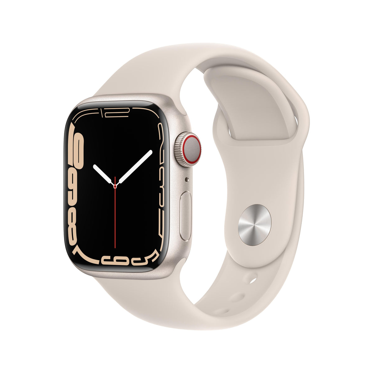 Apple Watch Series 7 GPS + Cellular, caja de aluminio Starlight de 41 mm con correa deportiva Starlight - Estándar