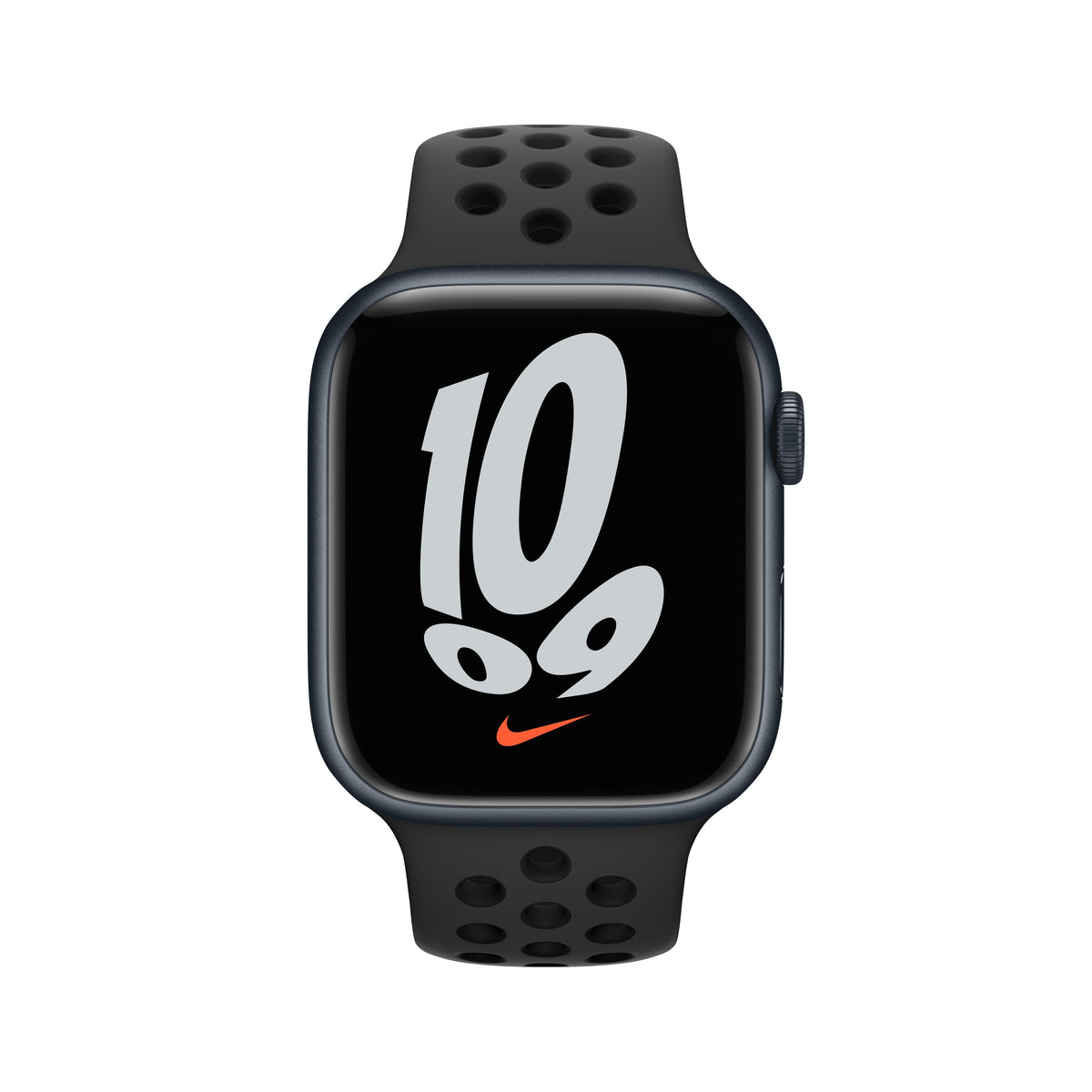 Apple Watch Nike Series 7 GPS + Cellular, 45mm Midnight Aluminum Case with Anthracite/Black Nike Sport Band - Regular