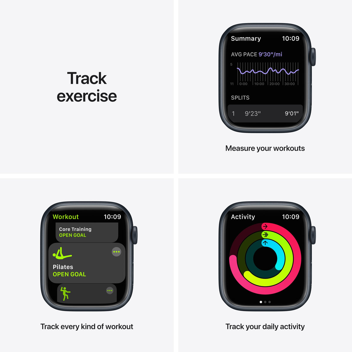 Apple Watch Nike Series 7 GPS + Cellular, 45mm Midnight Aluminum Case with Anthracite/Black Nike Sport Band - Regular