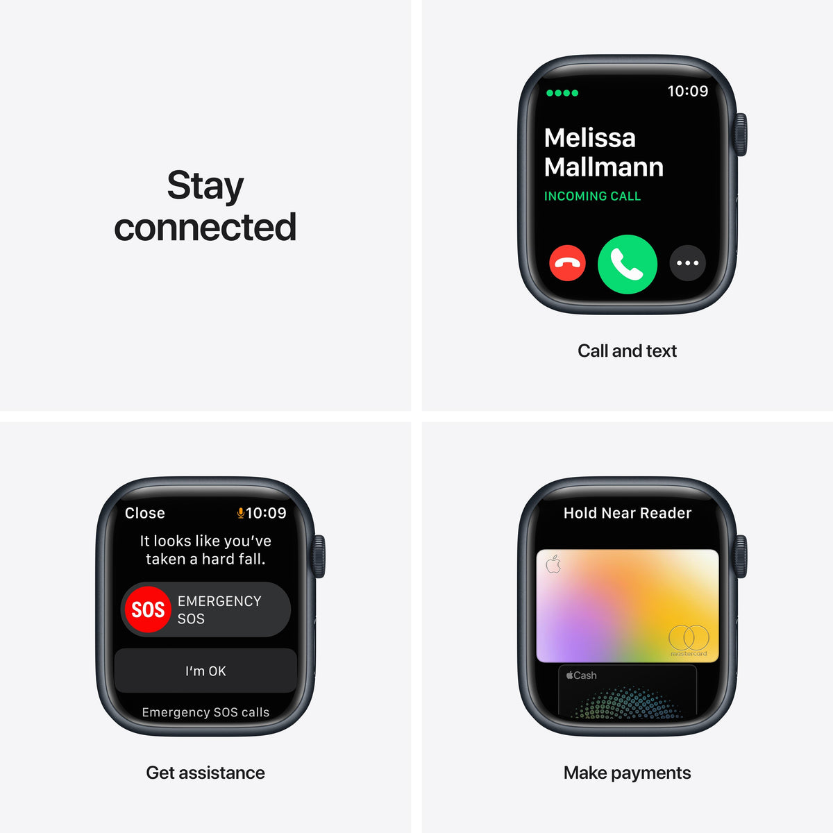 Apple Watch Nike Series 7 GPS + Cellular, 45mm Midnight Aluminum Case with Anthracite/Black Nike Sport Band - Regular