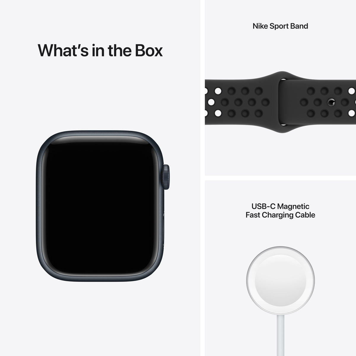 Apple Watch Nike Series 7 GPS + Cellular, 45mm Midnight Aluminum Case with Anthracite/Black Nike Sport Band - Regular