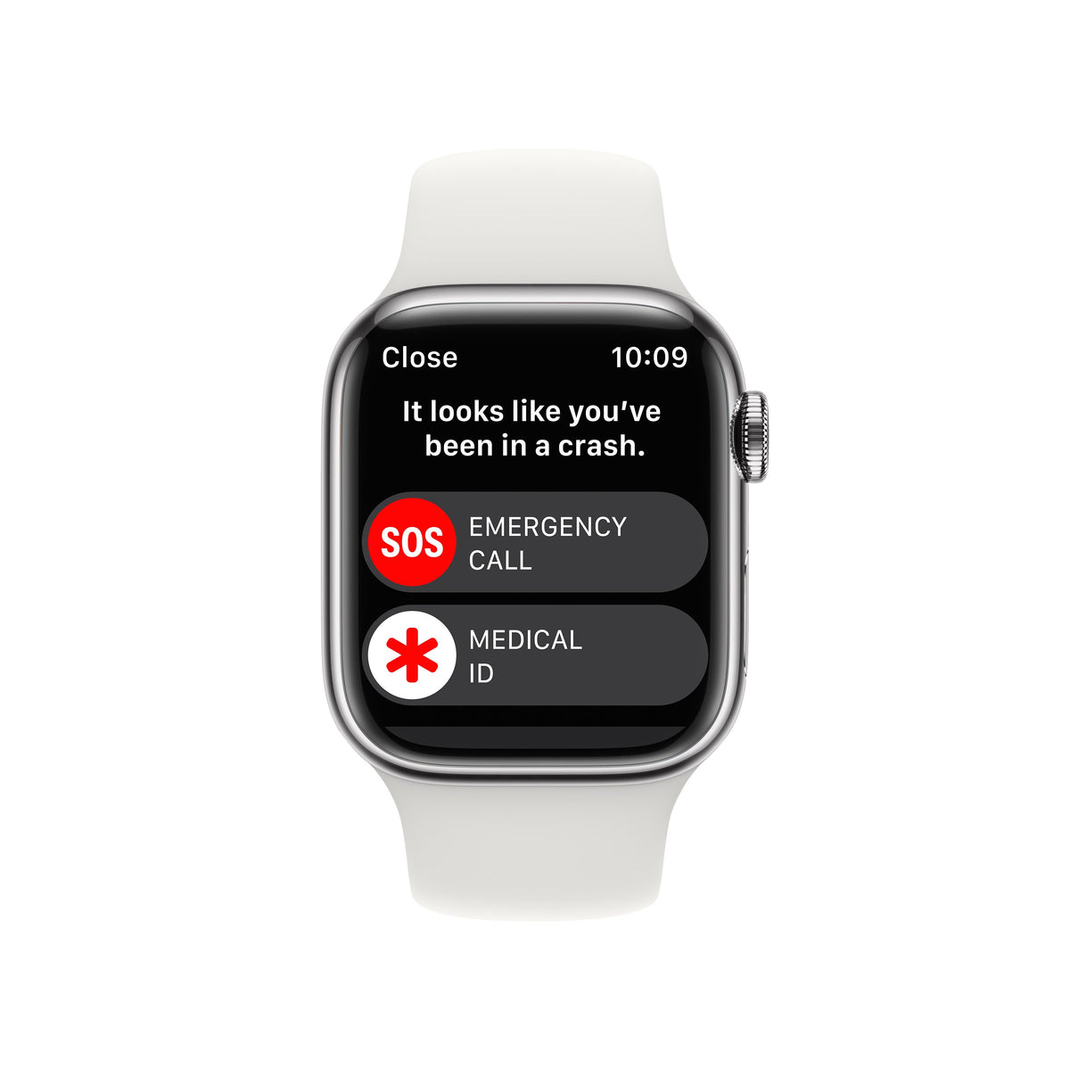 Apple Watch Series 8 GPS + Cellular 41mm Silver Stainless Steel Case with White Sport Band - M/L