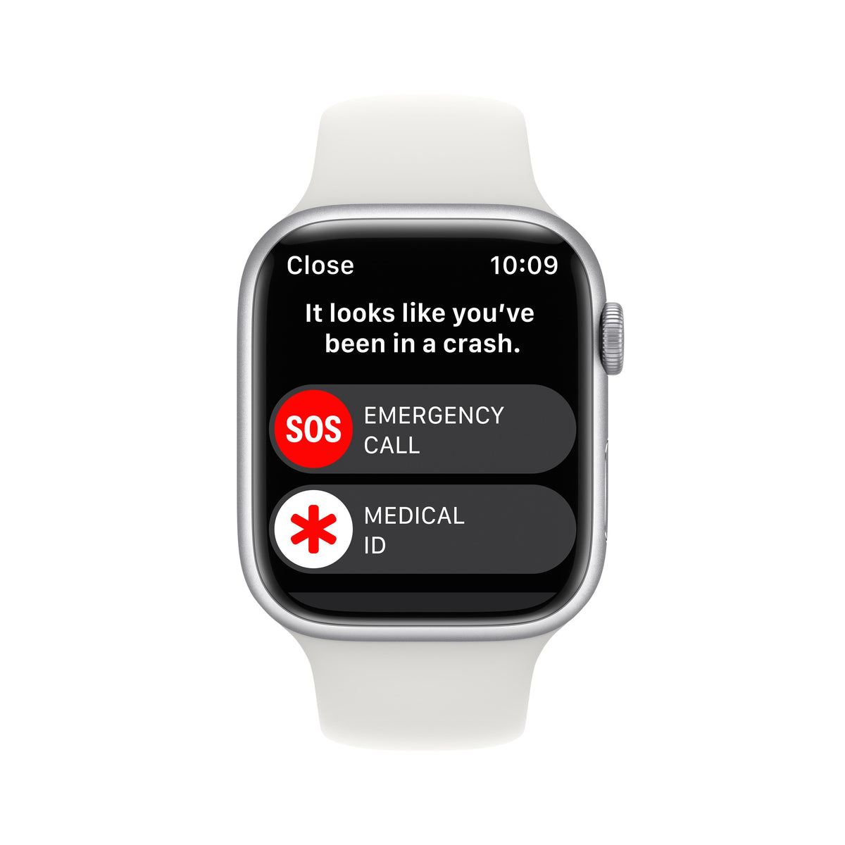 Apple Watch Series 8 GPS + Cellular 45mm Silver Aluminum Case with White Sport Band - S/M