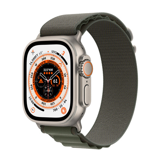 Apple Watch Ultra GPS + Cellular, caja de titanio de 49 mm con correa Alpine Loop verde - Grande