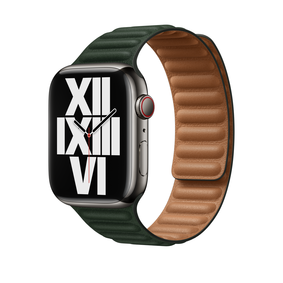 45mm Sequoia Green Leather Link - M/L