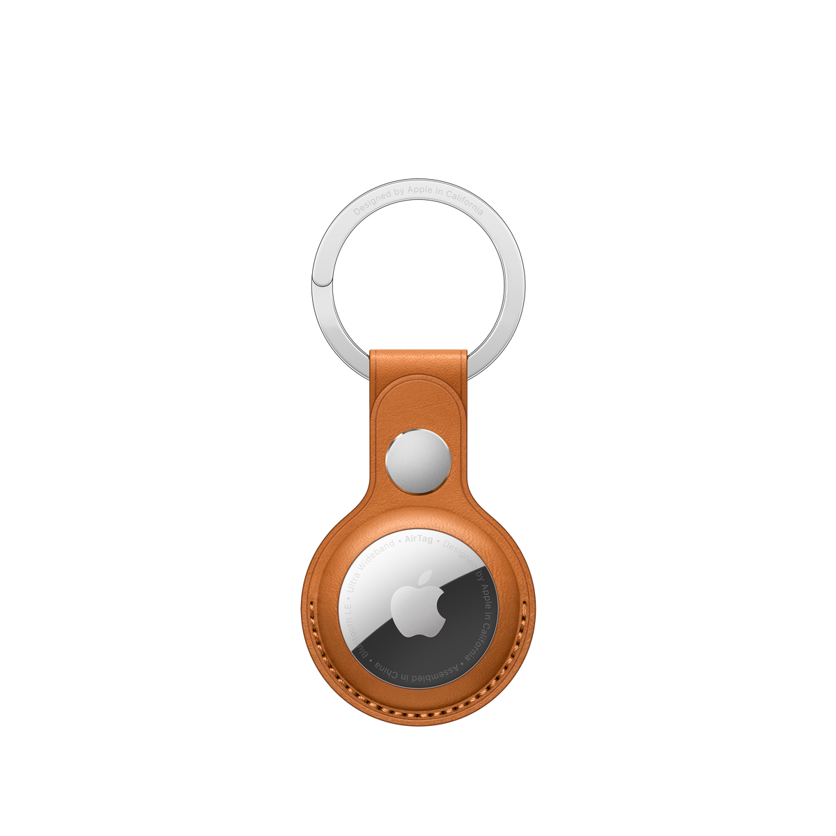 Llavero de cuero para AirTag - Marrón dorado