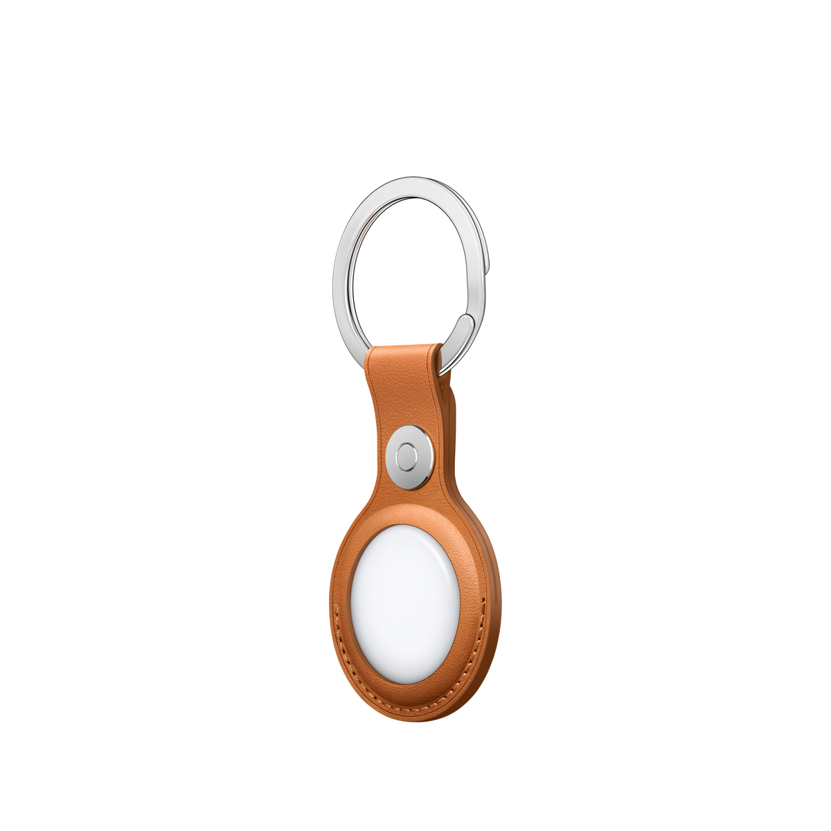 Llavero de cuero para AirTag - Marrón dorado