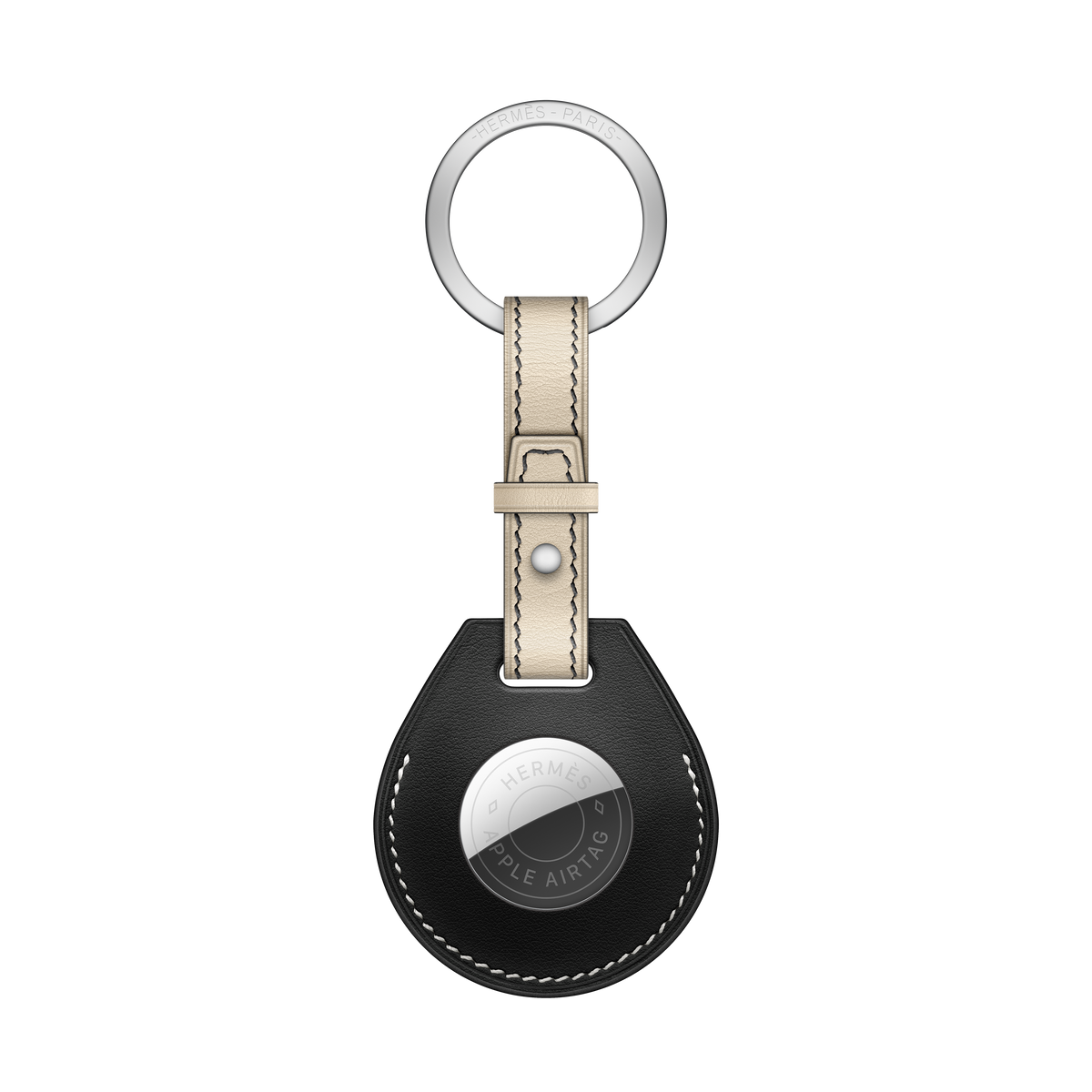 AirTag Hermès Key Ring - Noir