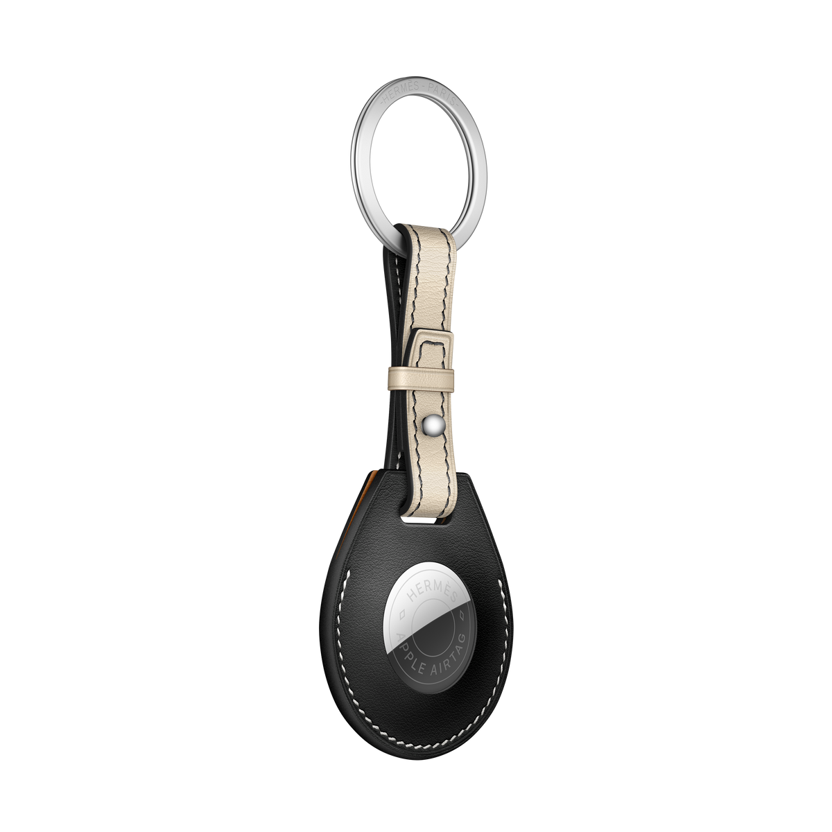 AirTag Hermès Key Ring - Noir