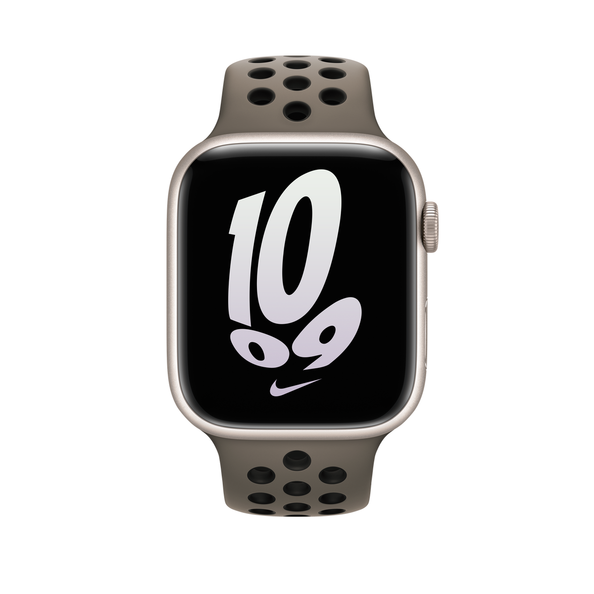 Correa deportiva Nike gris oliva/negra de 45 mm (talla M/L)