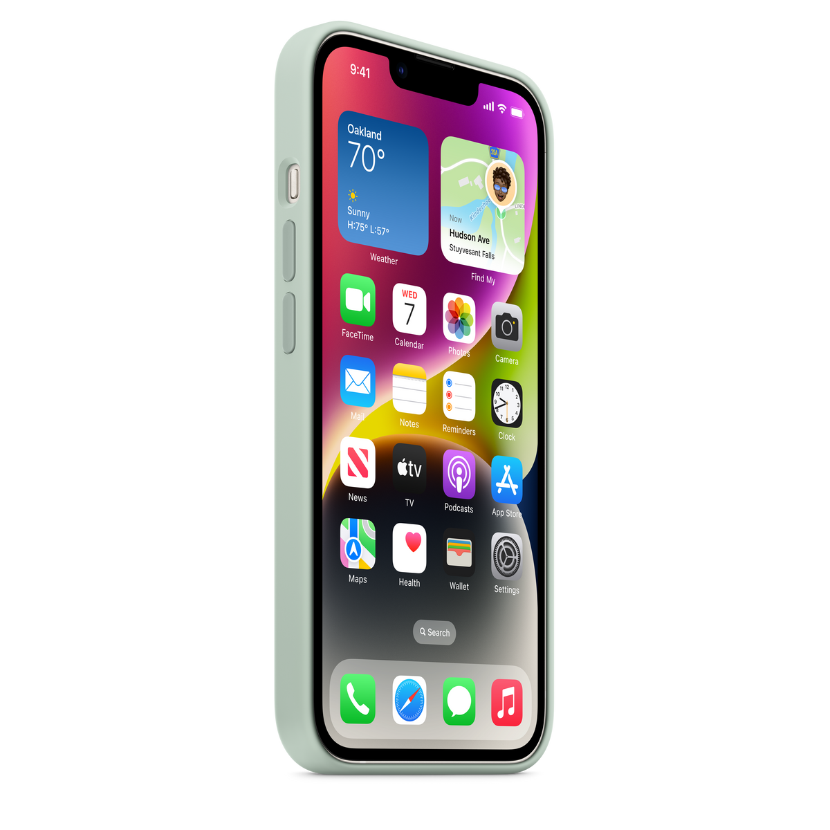 Funda de silicona para iPhone 14 con MagSafe - Suculenta