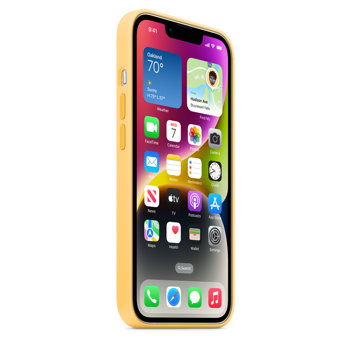 Funda de silicona para iPhone 14 con MagSafe - Sunglow
