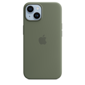 Funda de silicona para iPhone 14 con MagSafe - Verde oliva