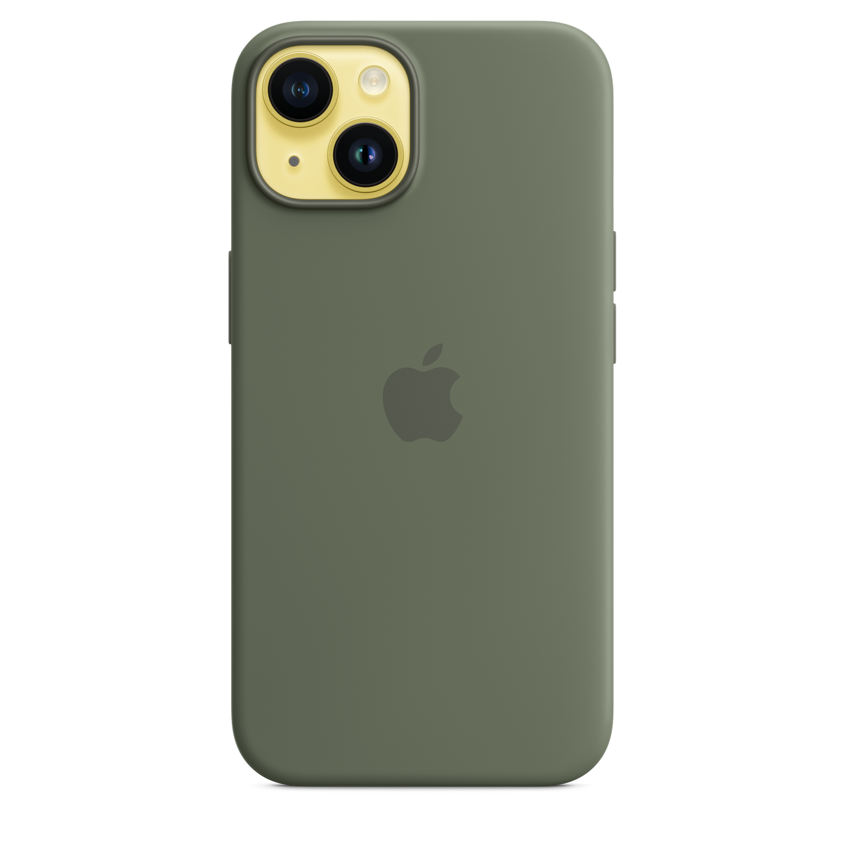 Funda de silicona para iPhone 14 con MagSafe - Verde oliva