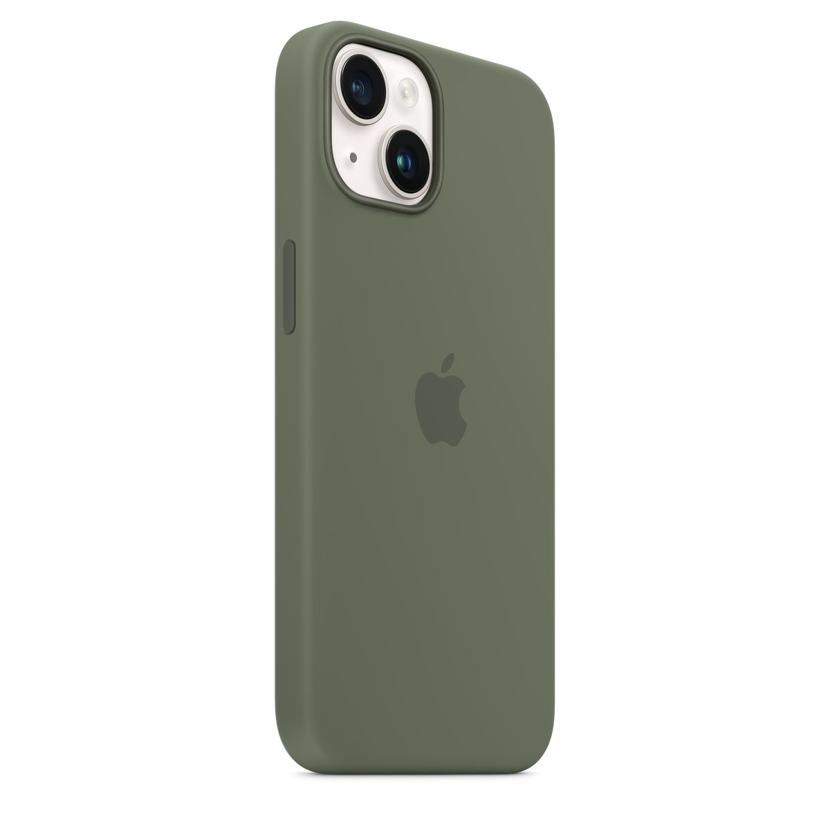 Funda de silicona para iPhone 14 con MagSafe - Verde oliva