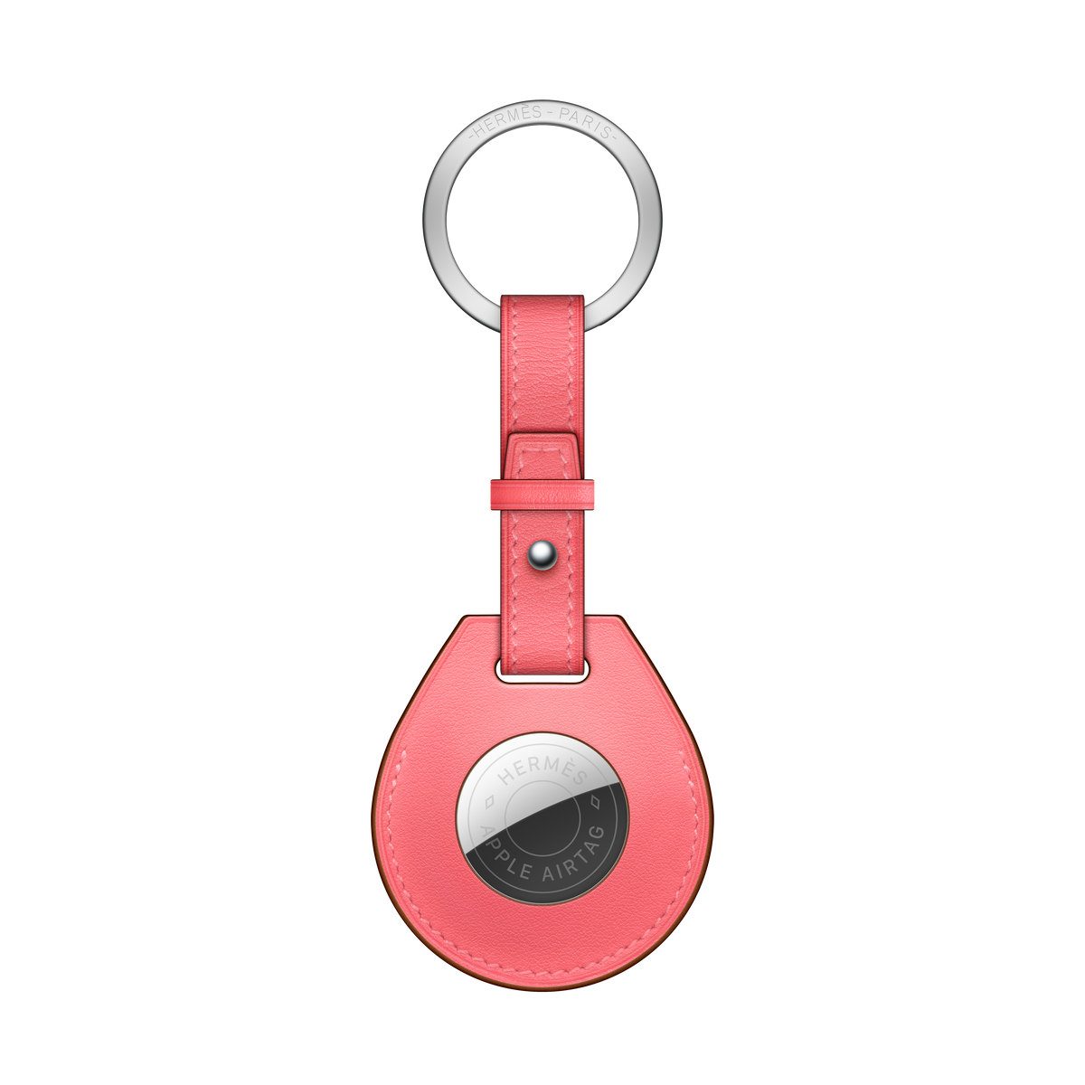AirTag Hermès Key Ring - Rose Azalée