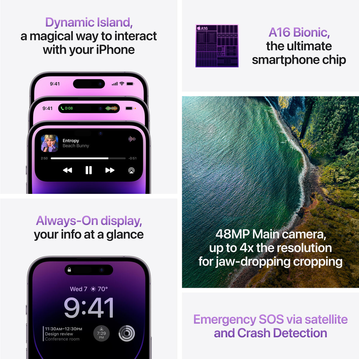 iPhone 14 Pro Max de 1 TB en color morado oscuro